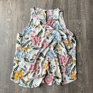Old Navy 2X white floral tank